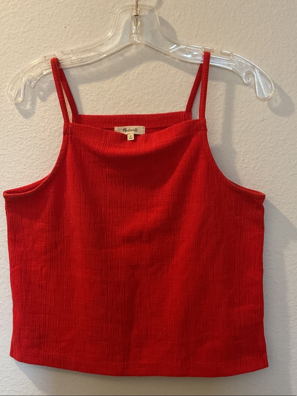 Madewell Bright Red Square Neck Camisole